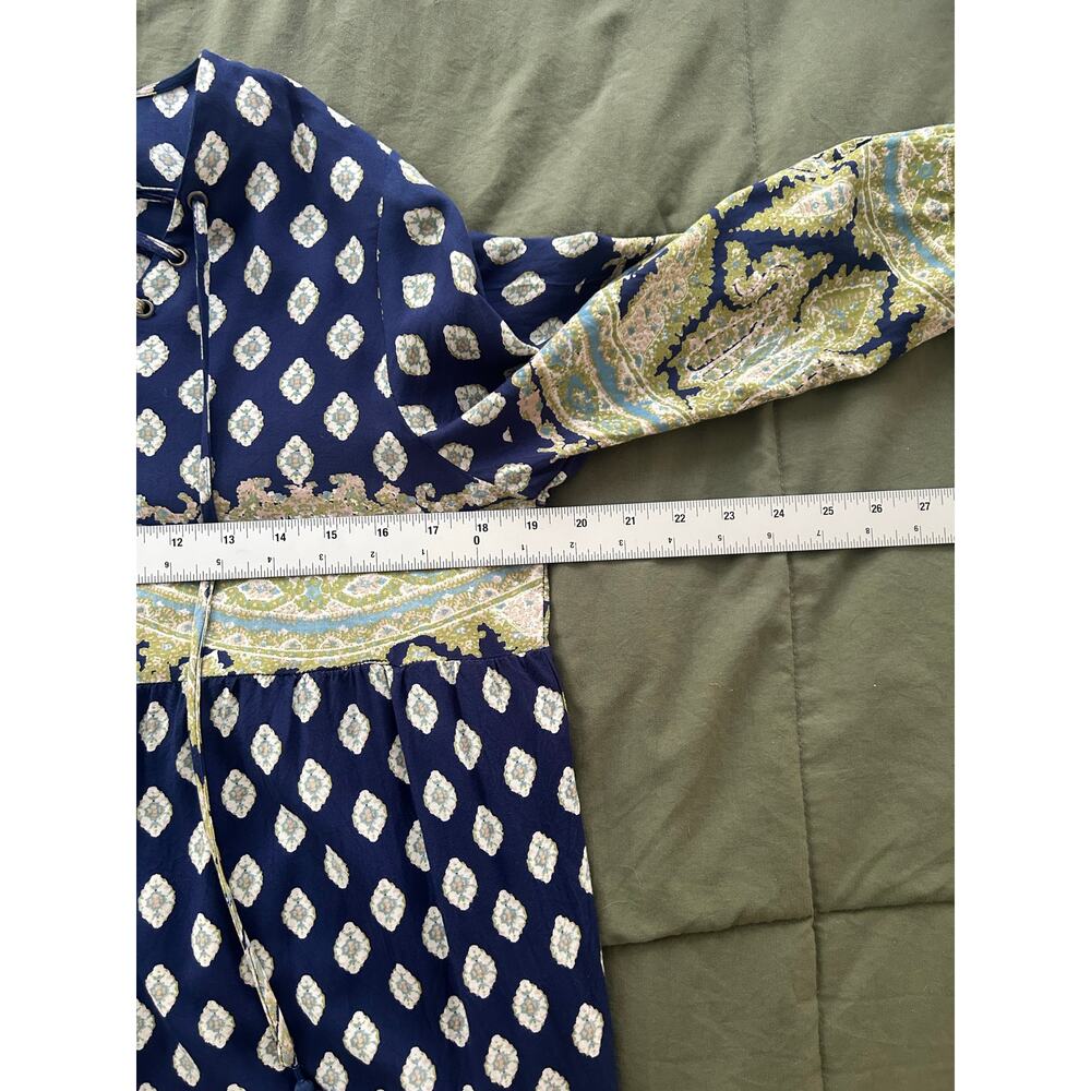 Joei and I Women's Dress/Swim Suit Cover Blue Paisley with Tie 3/4 Sleeve Large - Picture 8 of 10
